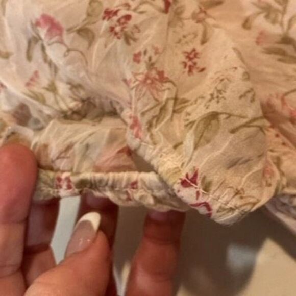 GIUSY 100% Silk Romantic Flowy Top Stretch Lined Made in Italy Cottagecore - Picture 6 of 9